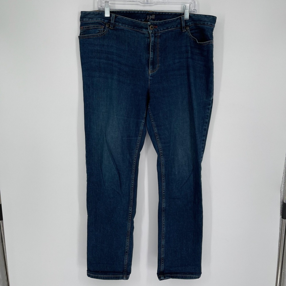 J.Jill Women's Blue Authentic Fit Slim Stretch Leg Classic Denim Jeans‎ Size 16